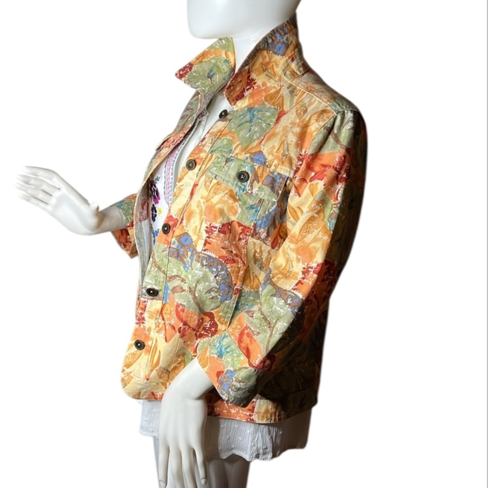 Christopher & Banks Jacket Linen/Cotton blend 4 pockets / 3/4 Sleeves Size S